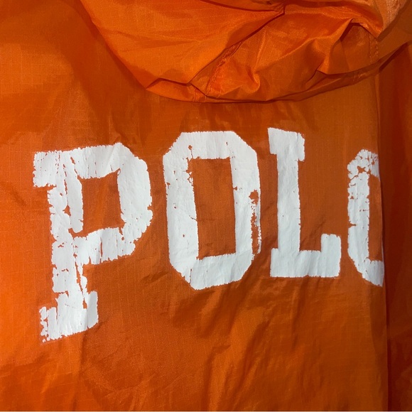 Vintage Ralph Lauren polo orange 1/4 zip windbreaker XL made in the USA - Picture 9 of 10